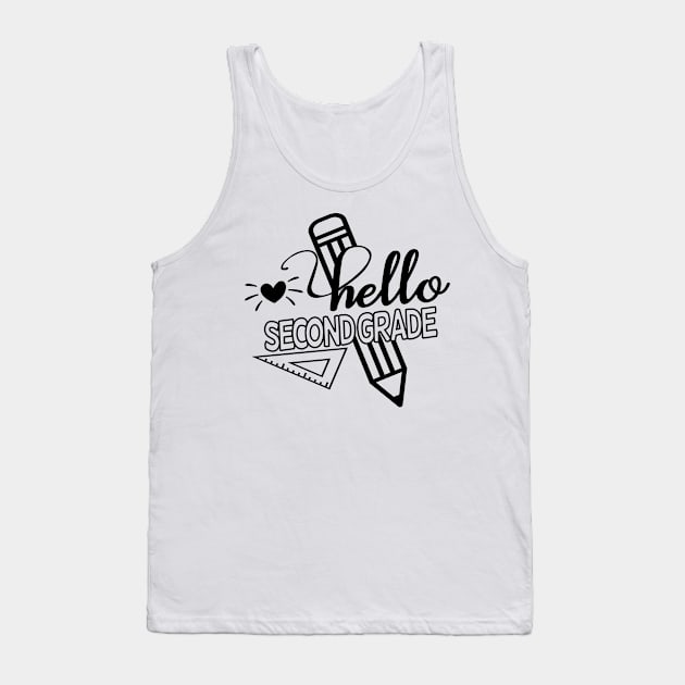 Back to School Hello 2nd Grade School Tank Top by mo designs 95